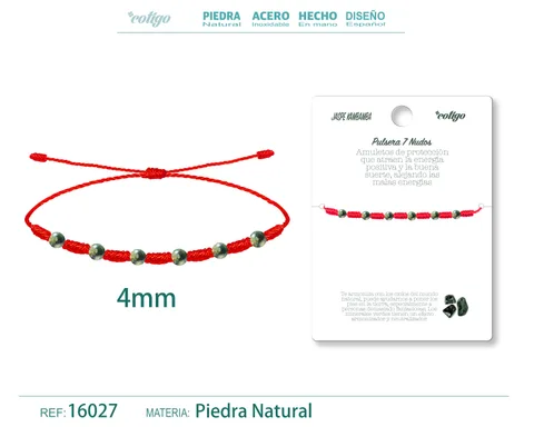 PULSERA 7 NUDOS CON  JASPE KAMBAMBA 4MM