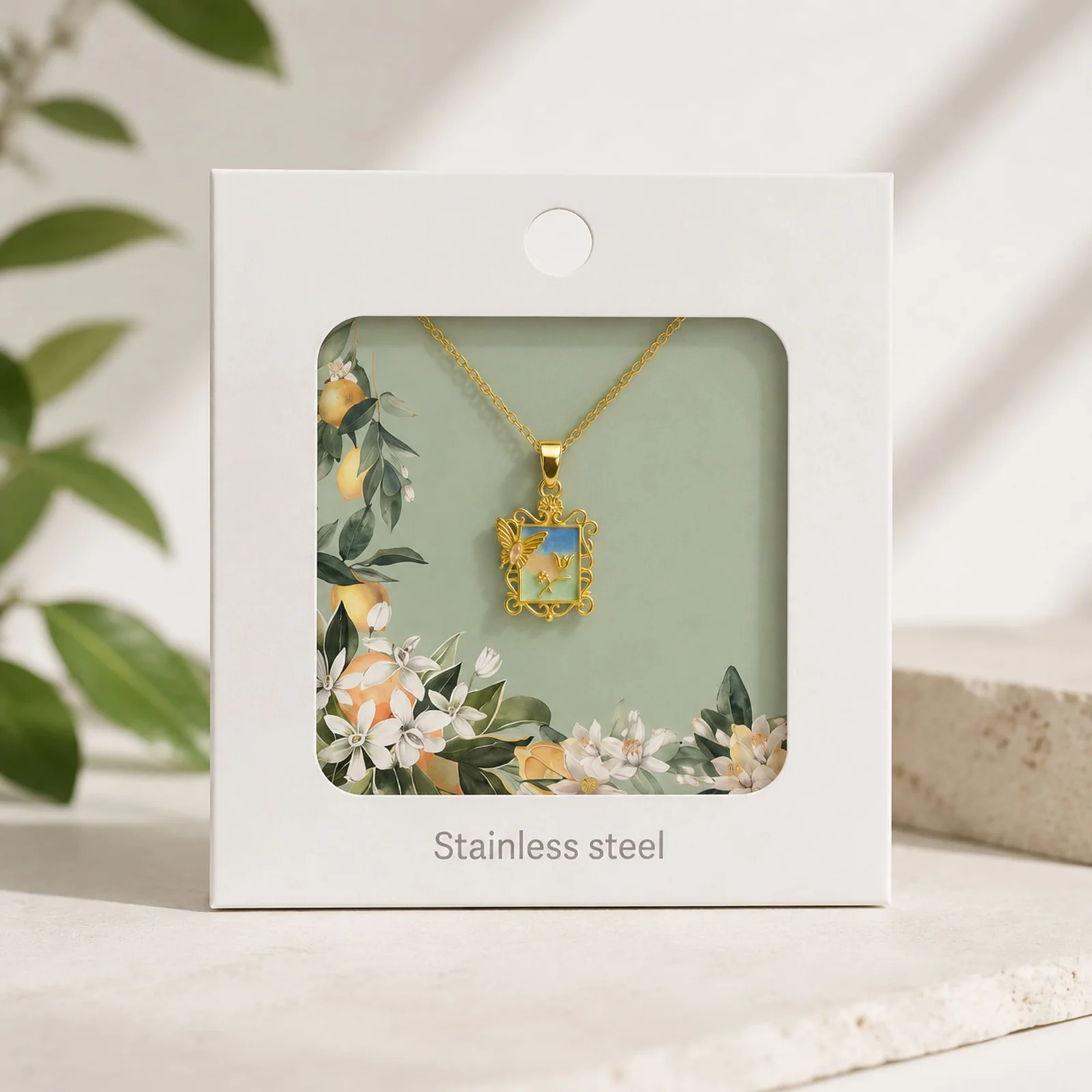 COLGANTE CHAPADO ORO 14K CON CIRCONITA