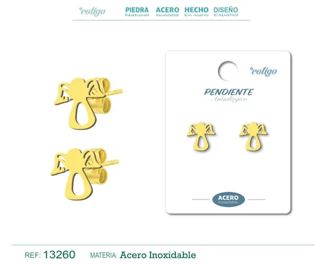 PENDIENTE ACERO  INOXIDABLE COLOR DORADO
