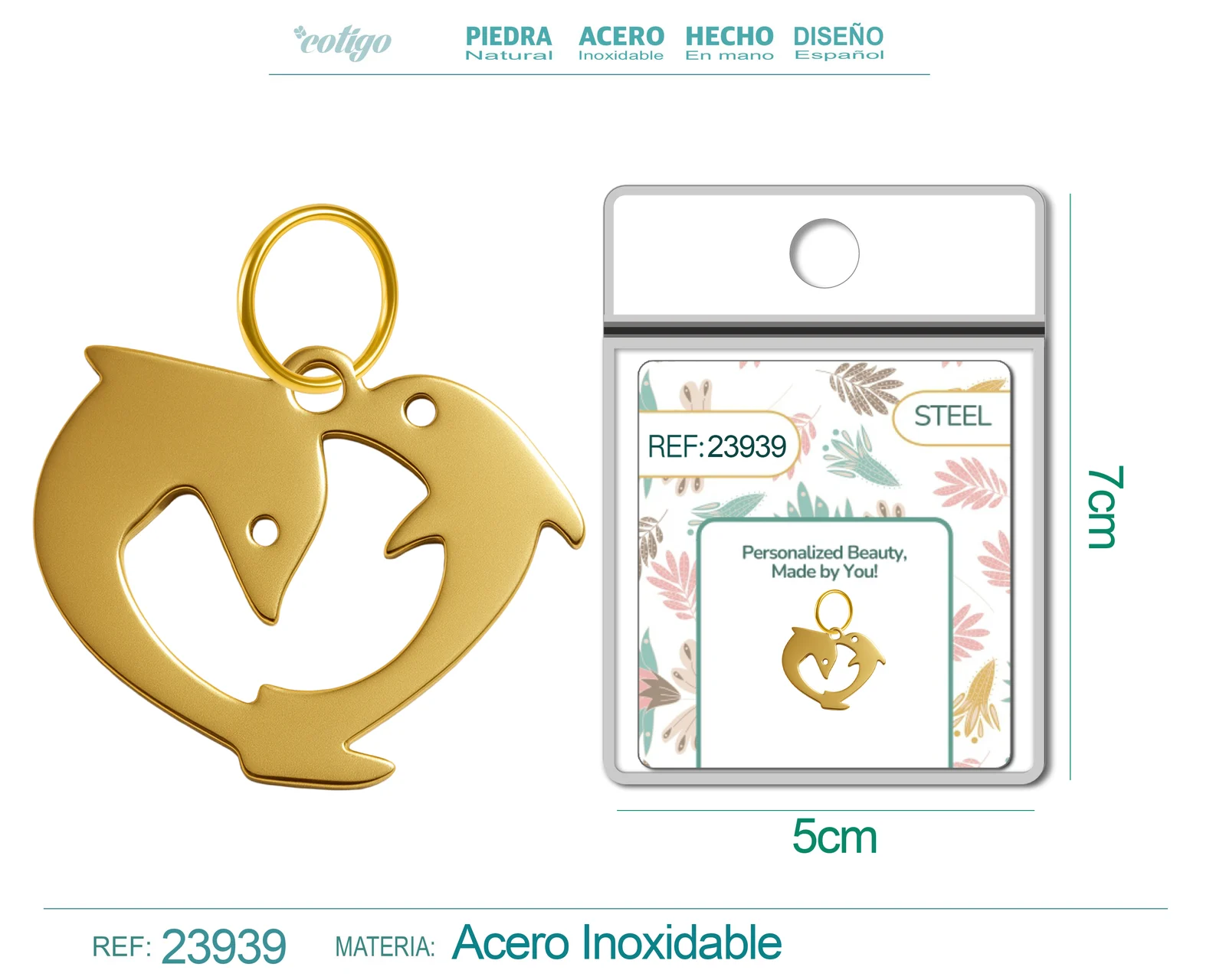 CHARM ACERO INOXIDABLE COLOR DORADO