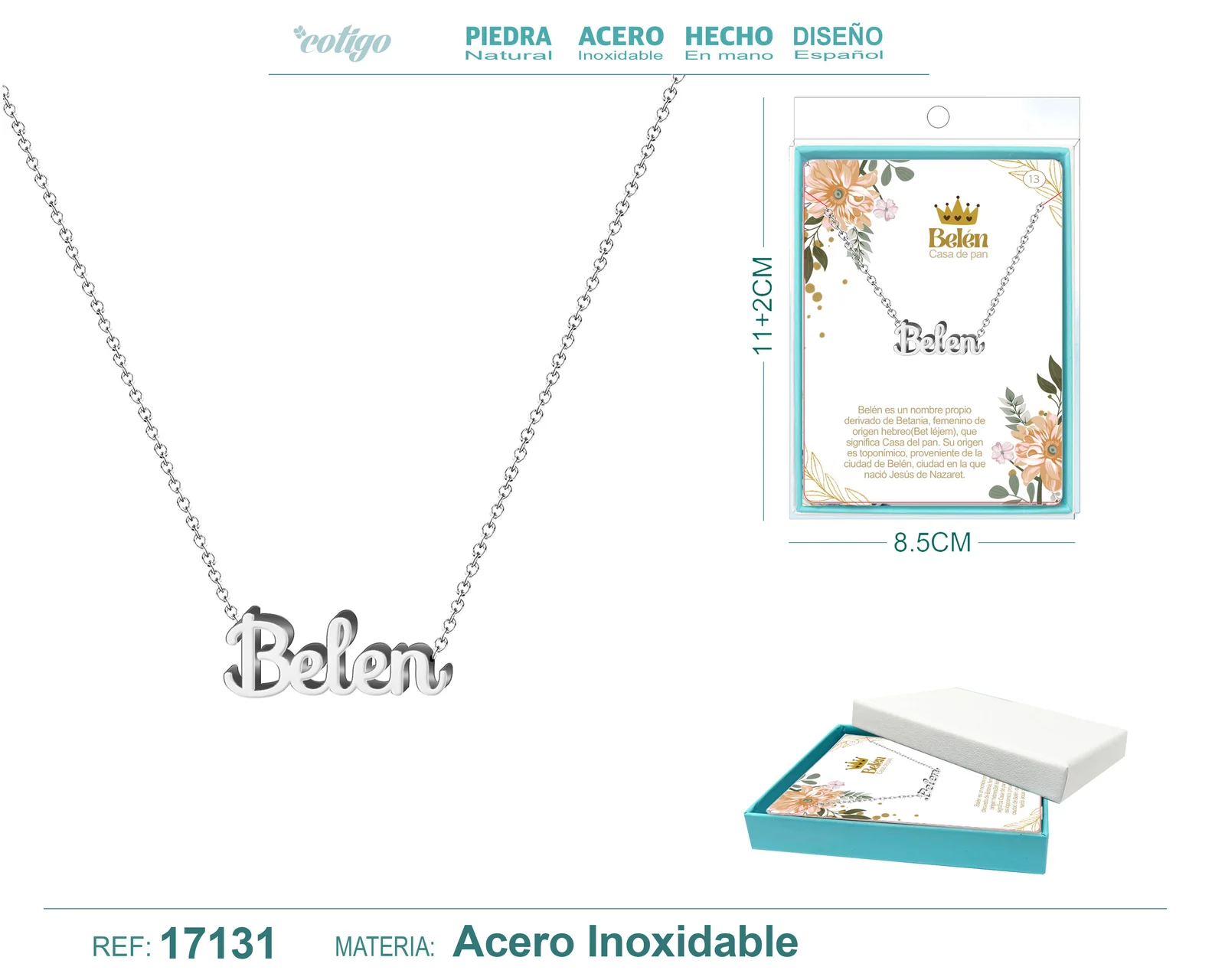 COLLAR BELEN ACERO COLOR PLATEADO