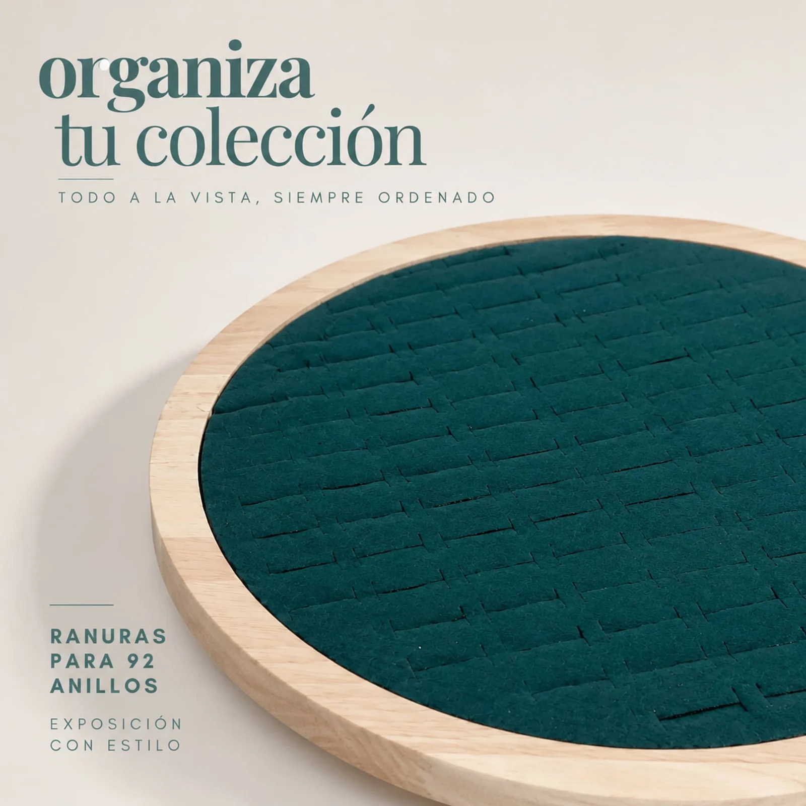 Bandeja de Madera 26x26cm Para 92 Anillos