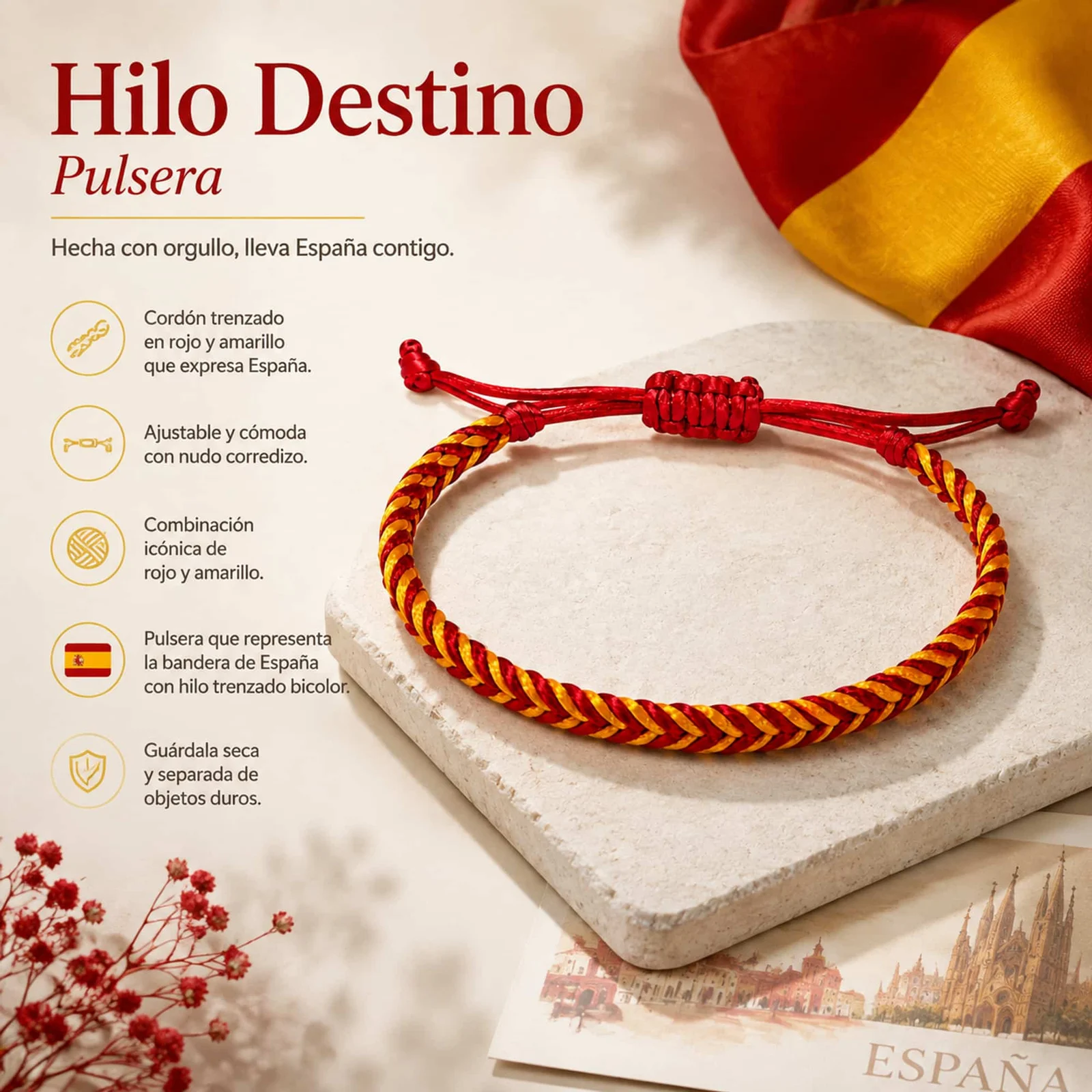 Pulsera Bandera España de Hilo Destino