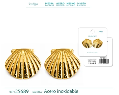 Pendiente Acero Inoxidable color Dorado