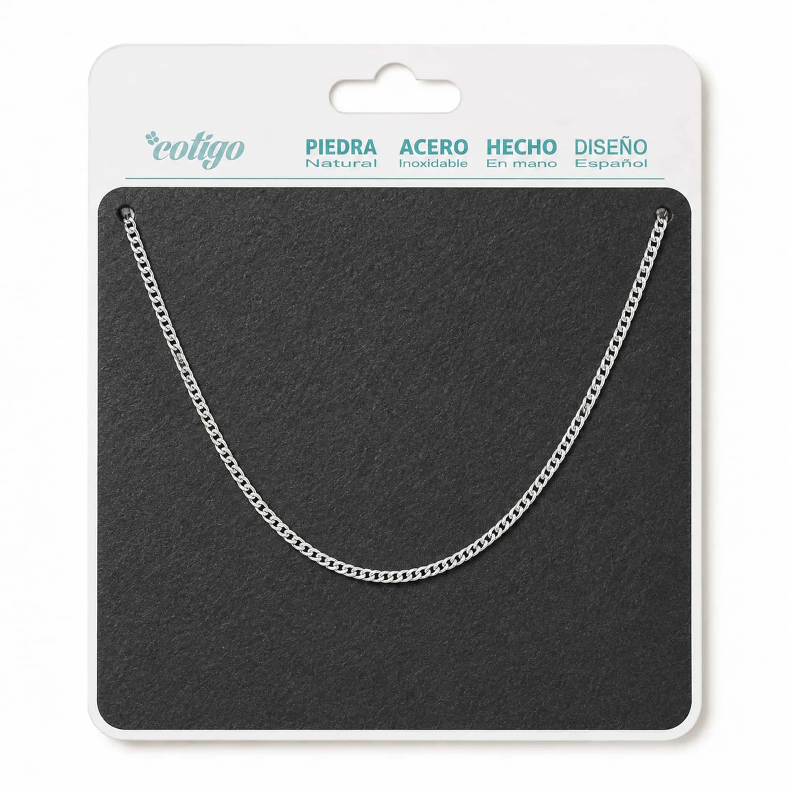 COLLAR DE CADENA ACERO PLATEADO