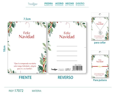 TARJETA DE NAVIDAD PARA BISUTERIA