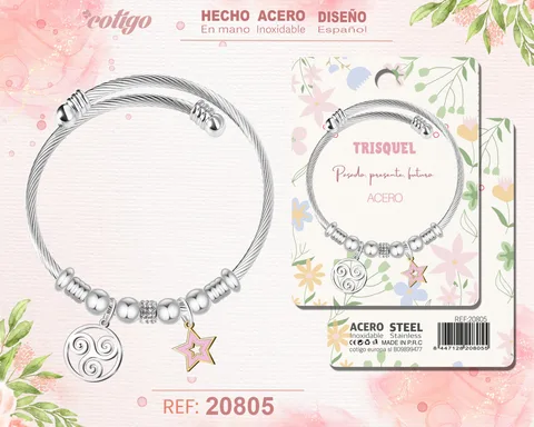 BRAZALETE ACERO CON: TRISQUEL