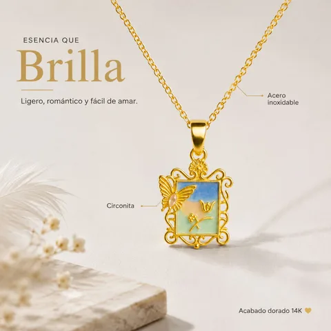 COLGANTE CHAPADO ORO 14K CON CIRCONITA