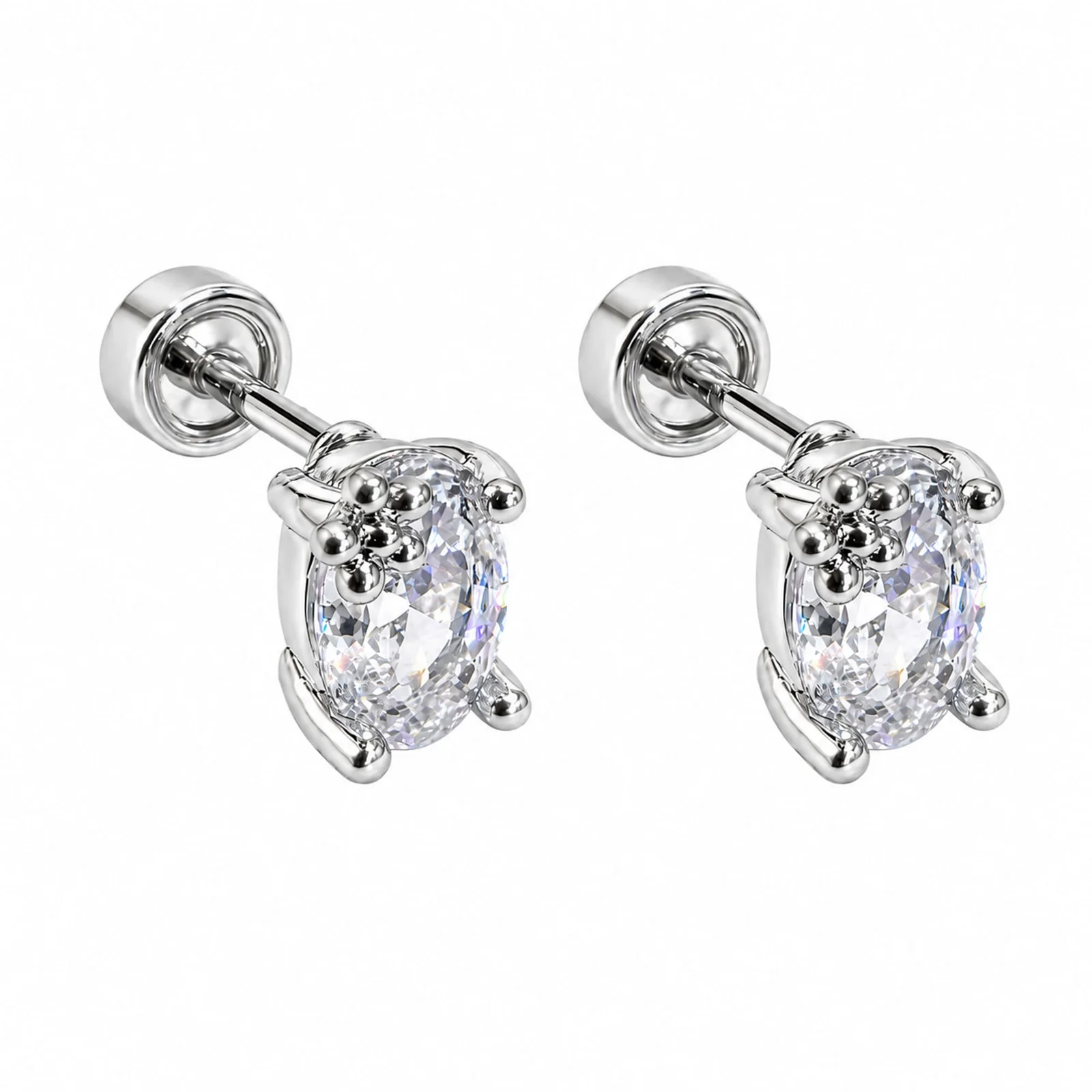 Pendiente-Piercing Bañado Oro 18K y con Circonita