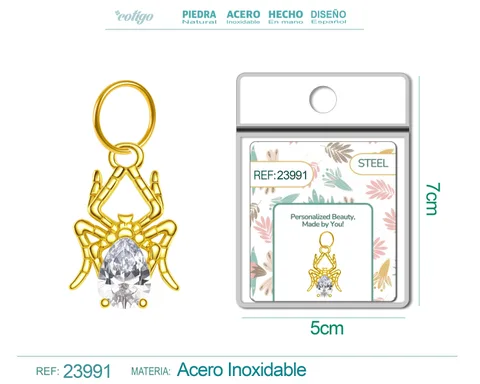 CHARM DE COBRE CHAPADO ORO 14K CON CIRCONITA
