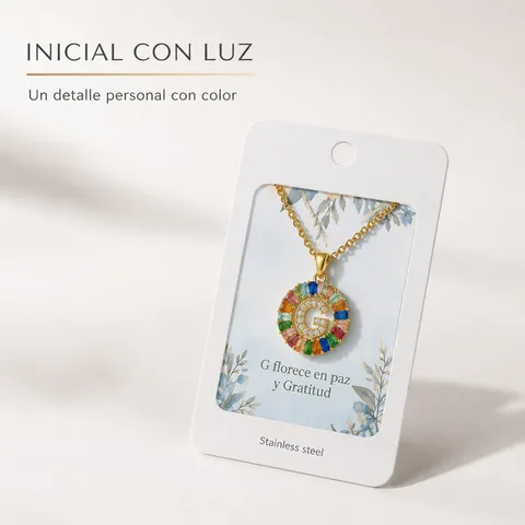 COLGANTE LETRA G CHAPADO ORO 14K CON CIRCONITA