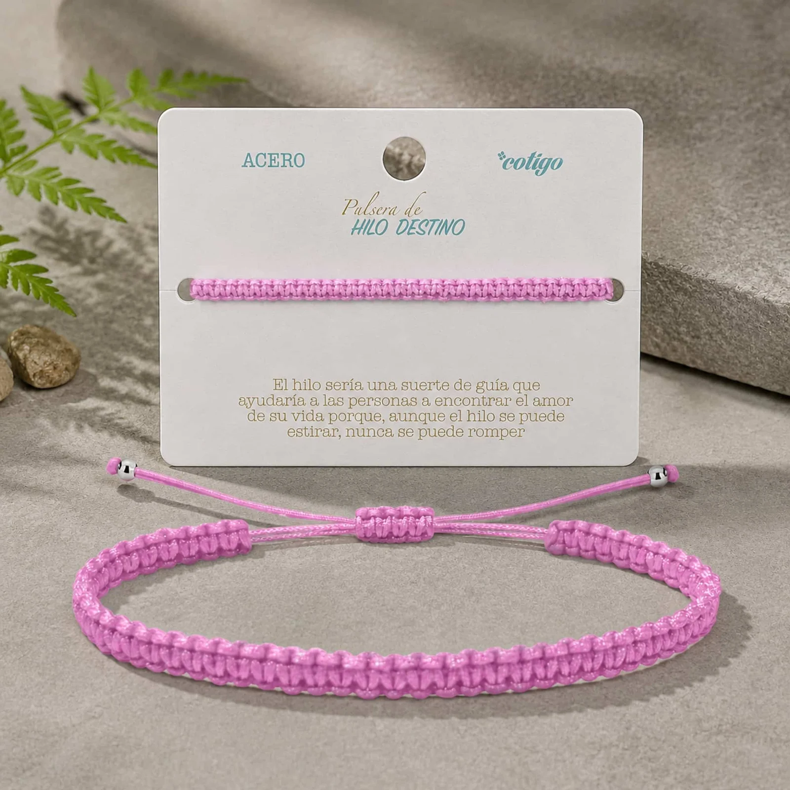 PULSERA HILO DESTINO COLOR ROSA