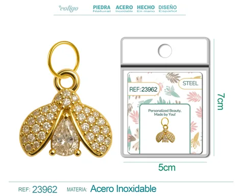 CHARM DE COBRE CHAPADO ORO 14K CON CIRCONITA