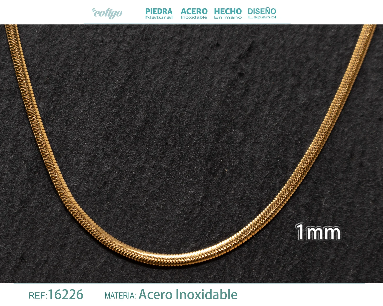 COLLAR DE CADENA ACERO DORADO