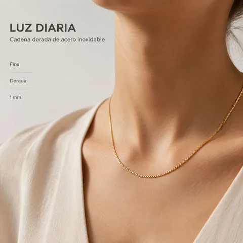 COLLAR DE CADENA ACERO DORADO
