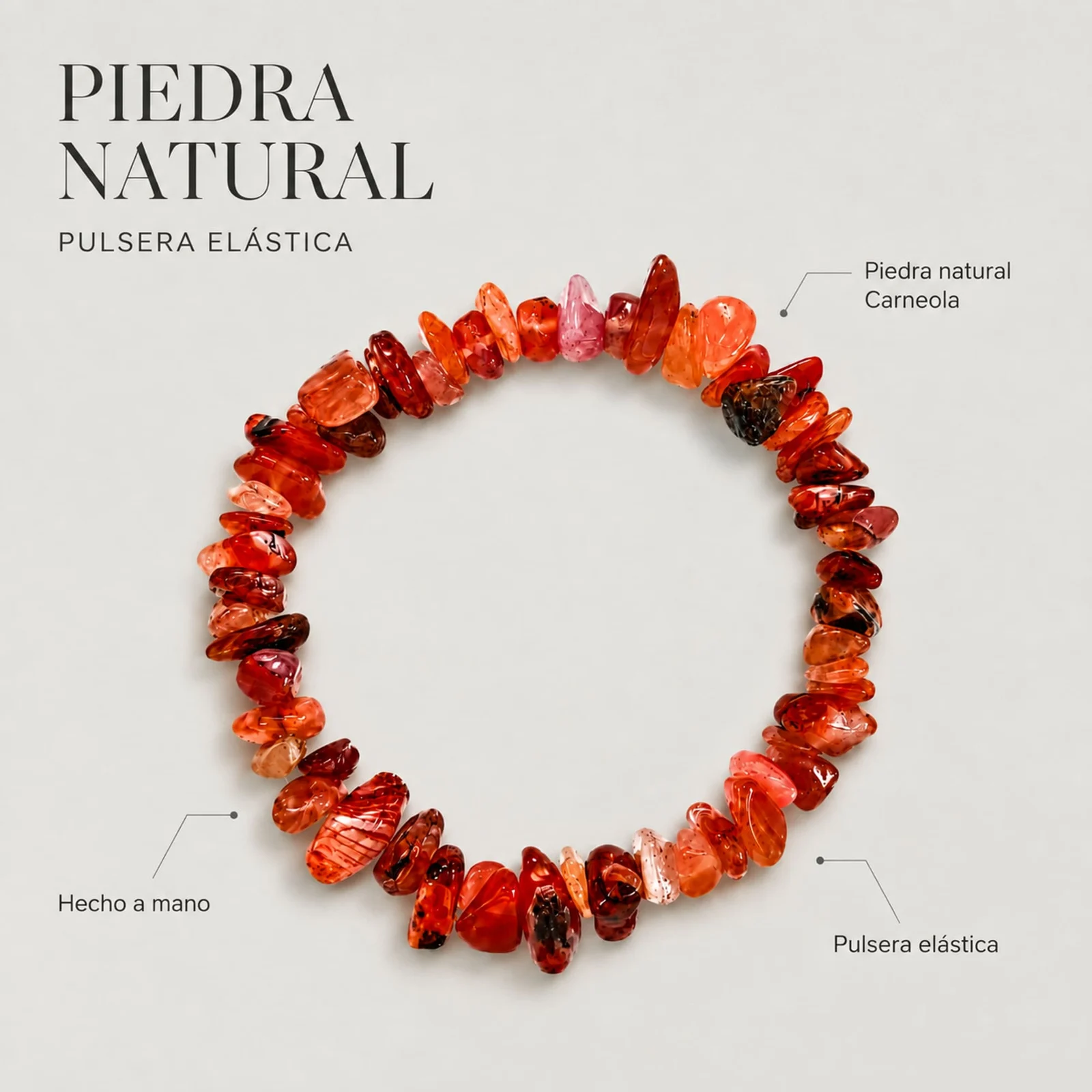 Pulsera Piedra natural Carneola