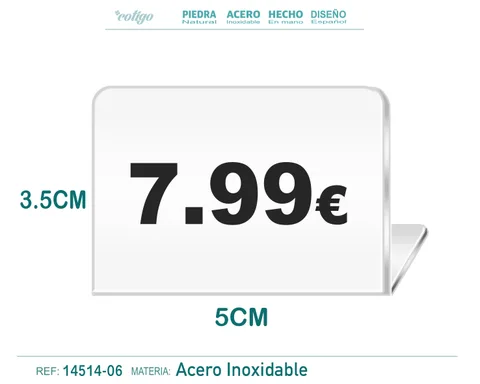 Placa Acero 3.5x5cm-7.99