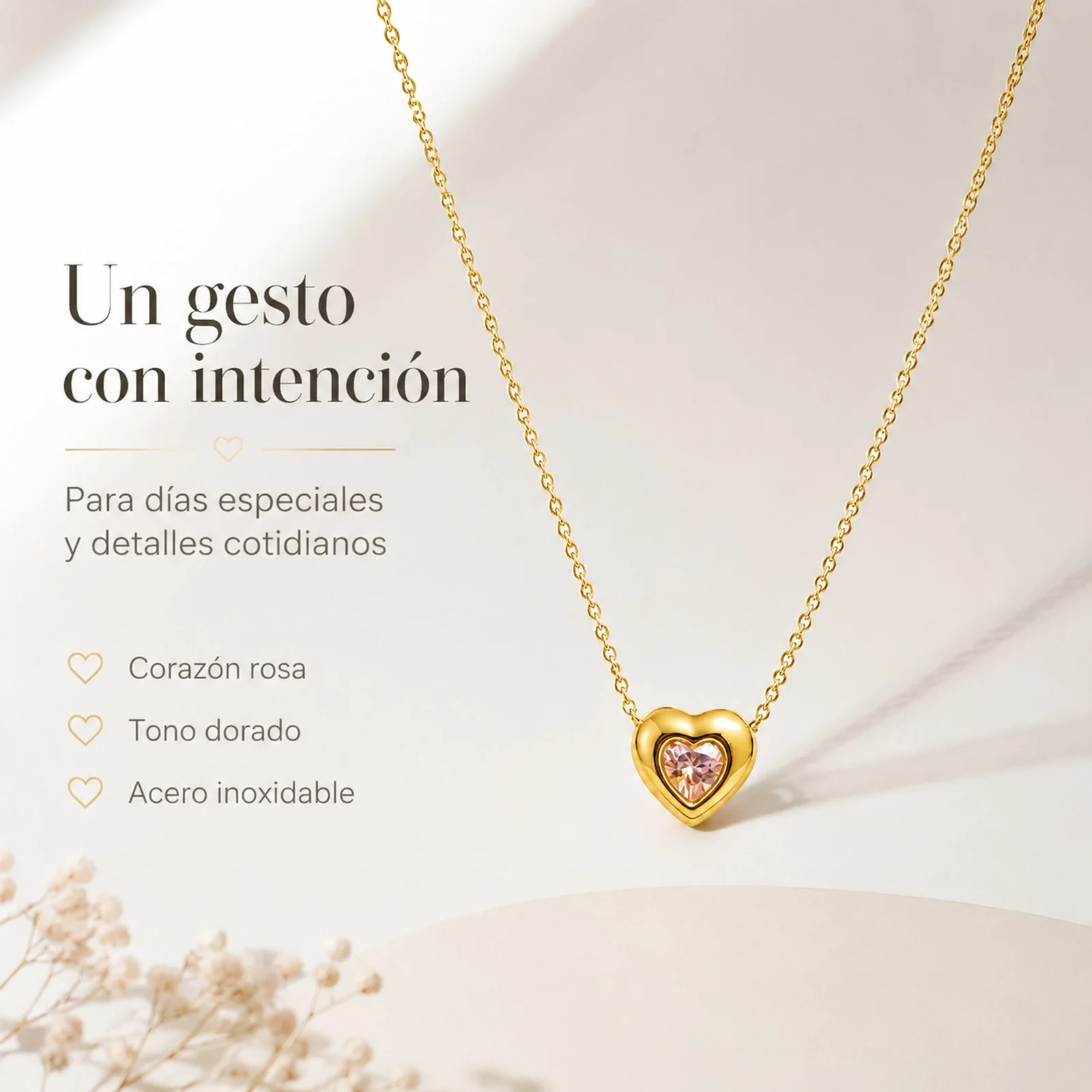 COLLAR ACERO INOXIDABLE CON SOBRE
