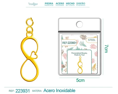 CHARM ACERO INOXIDABLE COLOR DORADO -CON CIERRE
