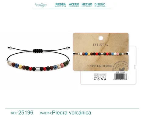 PULSERA PIEDRA VOLCANICA HECHO A MANO