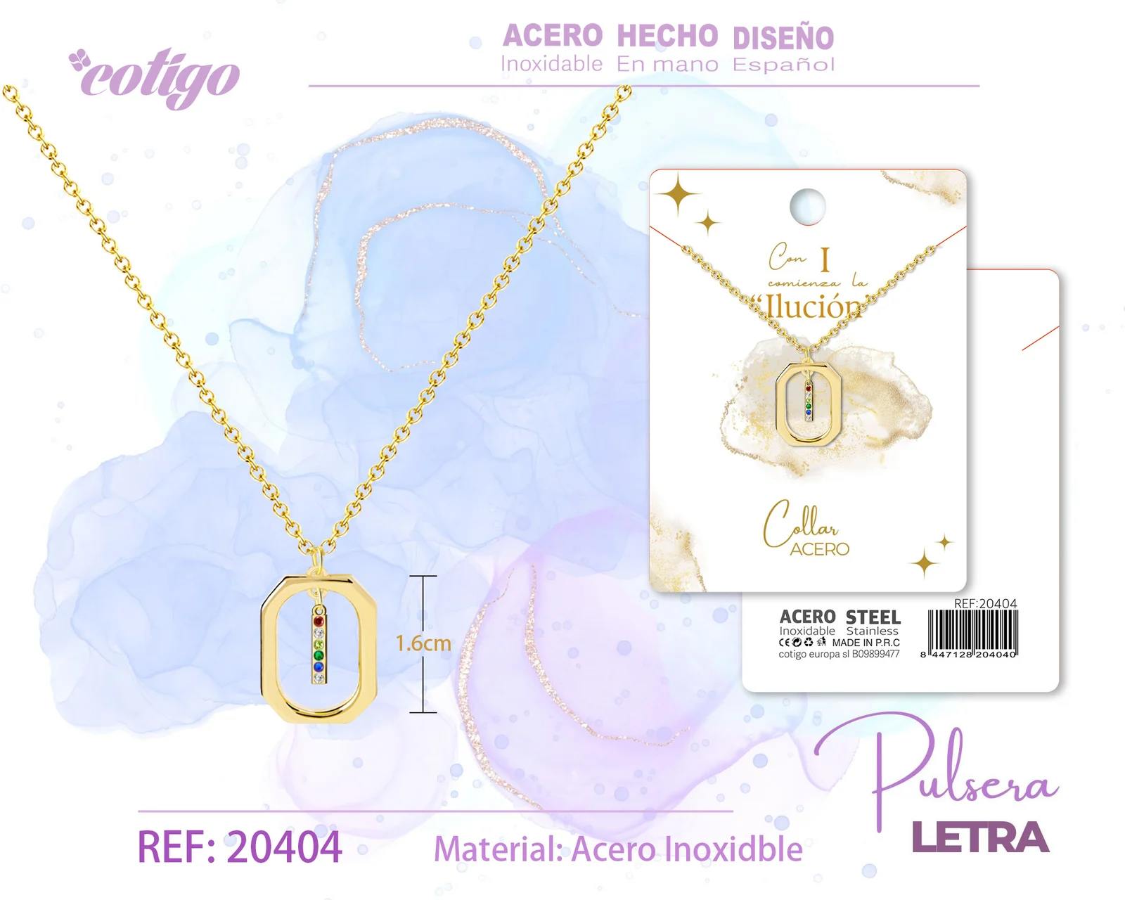 COLLAR LETRA I DORADO CON CIRCONITAS