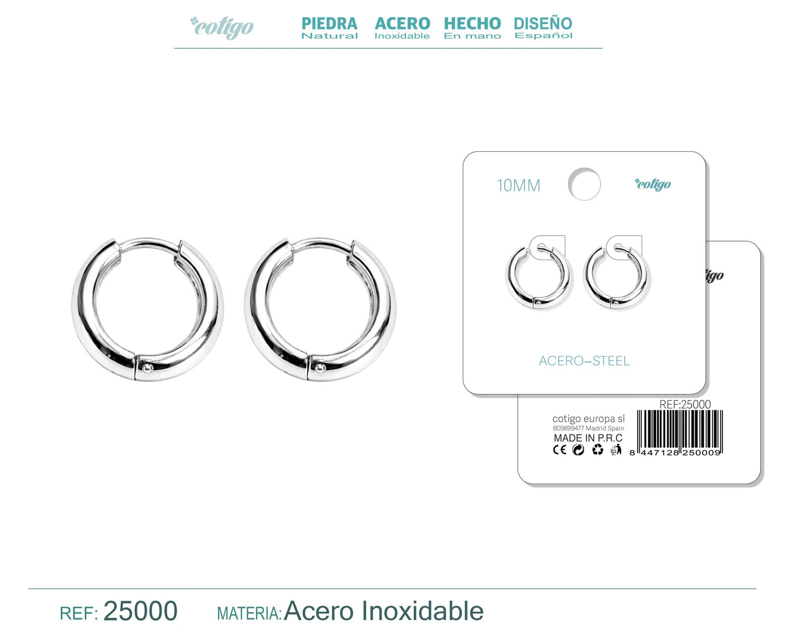 ARO ACERO 10MM COLOR PLATEADO