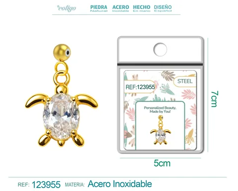 CHARM DE COBRE CHAPADO ORO 14K CON CIRCONITA-CON BOLA DE GOMA