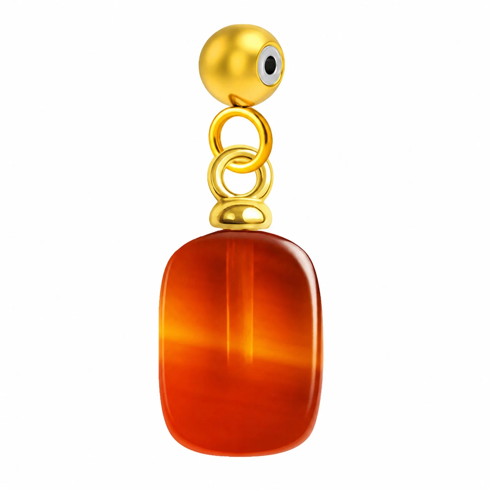 CHARM ACERO DORADO CHAPADO ORO 14 K-CON BOLA DE GOMA