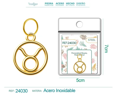 CHARM DE ZODÍACO TOURO ACERO COLOR DORADO