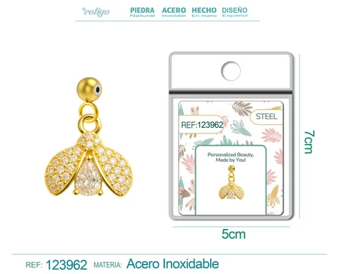 CHARM DE COBRE CHAPADO ORO 14K CON CIRCONITA-CON BOLA DE GOMA