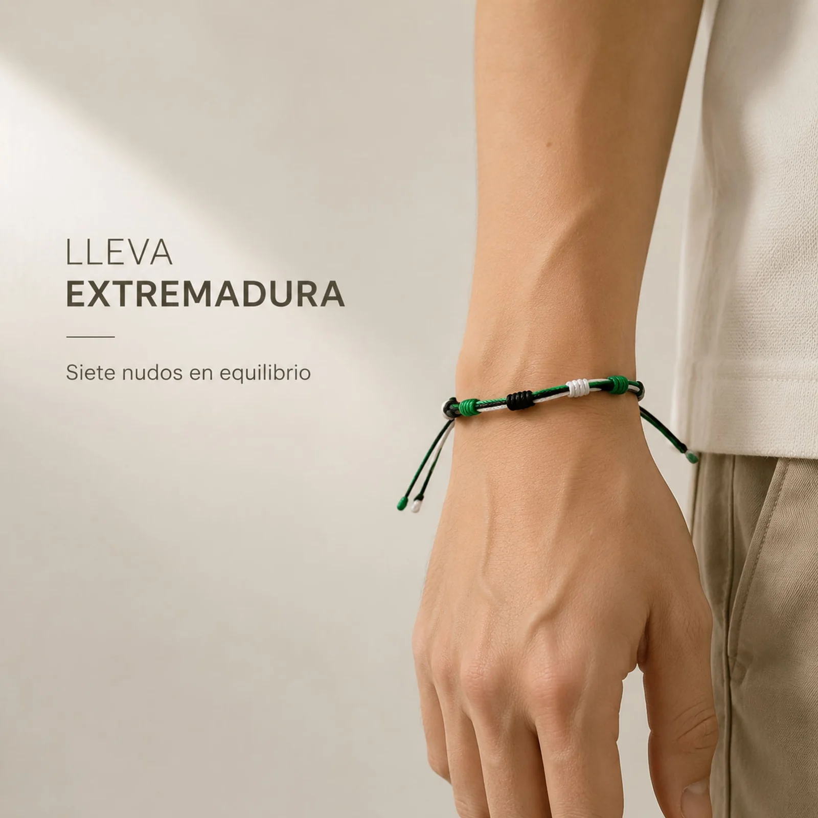 PULSERA 7 NUDOS DE BANDERA DE  EXTREMADURA