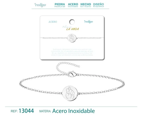 PULSERA LA HIGA  ACERO PLATEADO