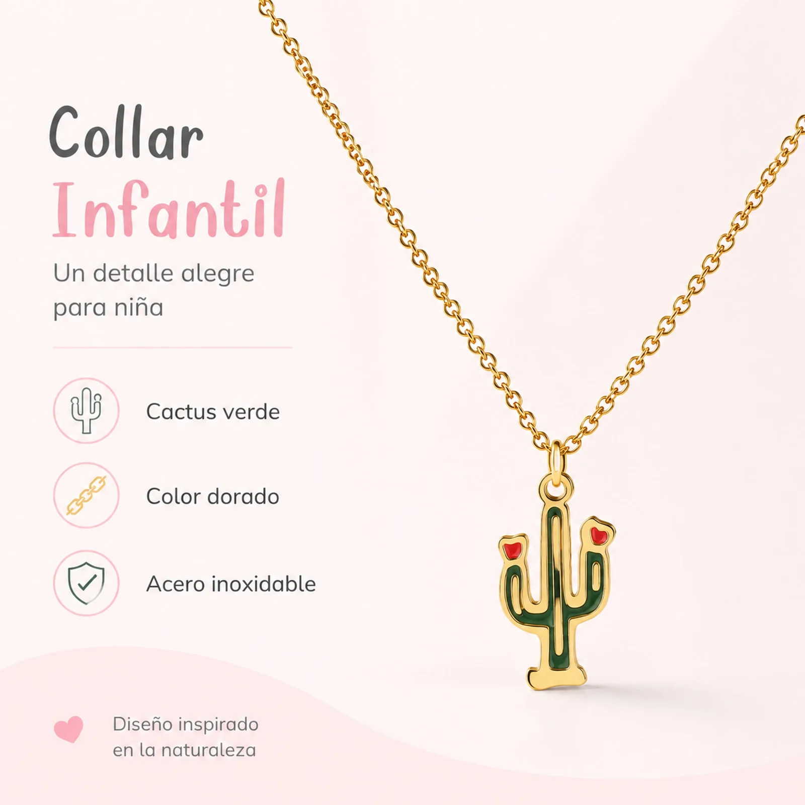 COLLAR NIÑA ACERO COLOR DORADO