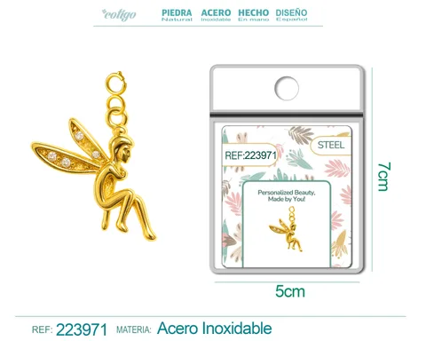 CHARM DE COBRE CHAPADO A ORO 14K CON CIRCONITA-CON CIERRE