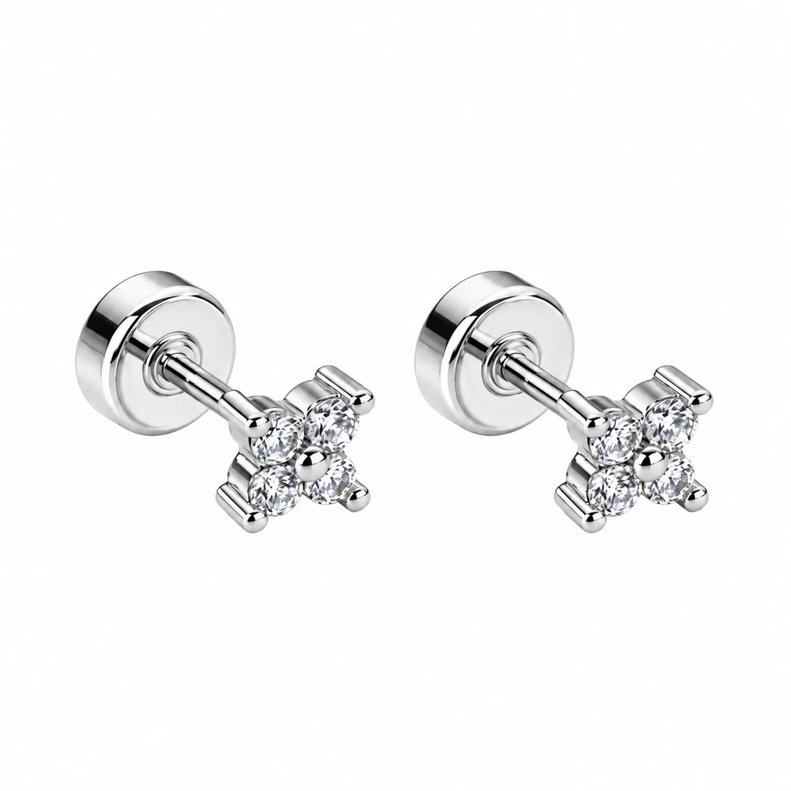 Pendiente-Piercing Bañado Oro 18K y con Circonita