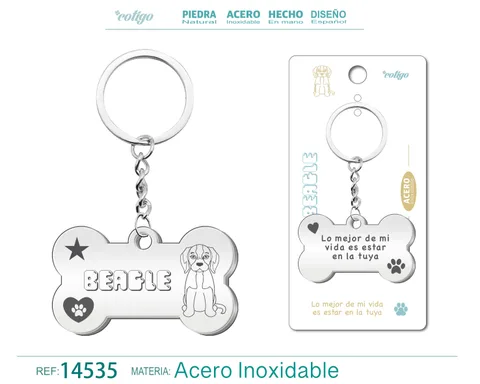 LLAVERO ACERO DE PERRO BEAGLE