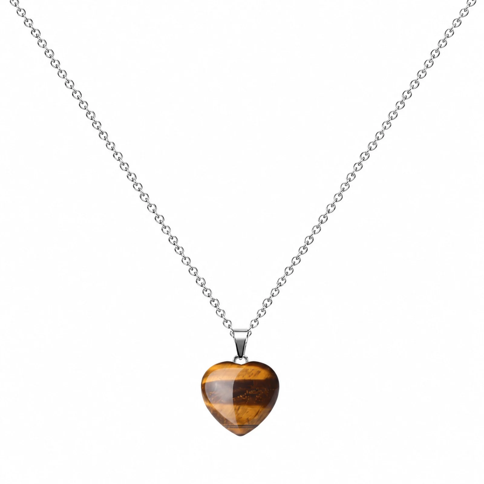 Colgante Piedra Ojo de Tigre con cadena Acero Inoxidable