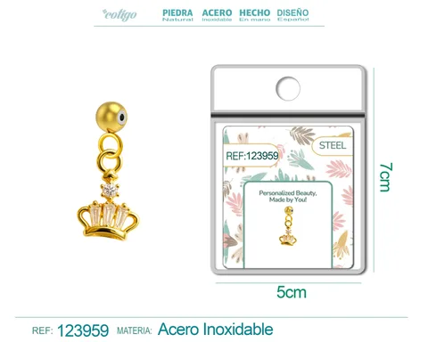 CHARM DE COBRE CHAPADO ORO 14K CON CIRCONITA-CON BOLA DE GOMA