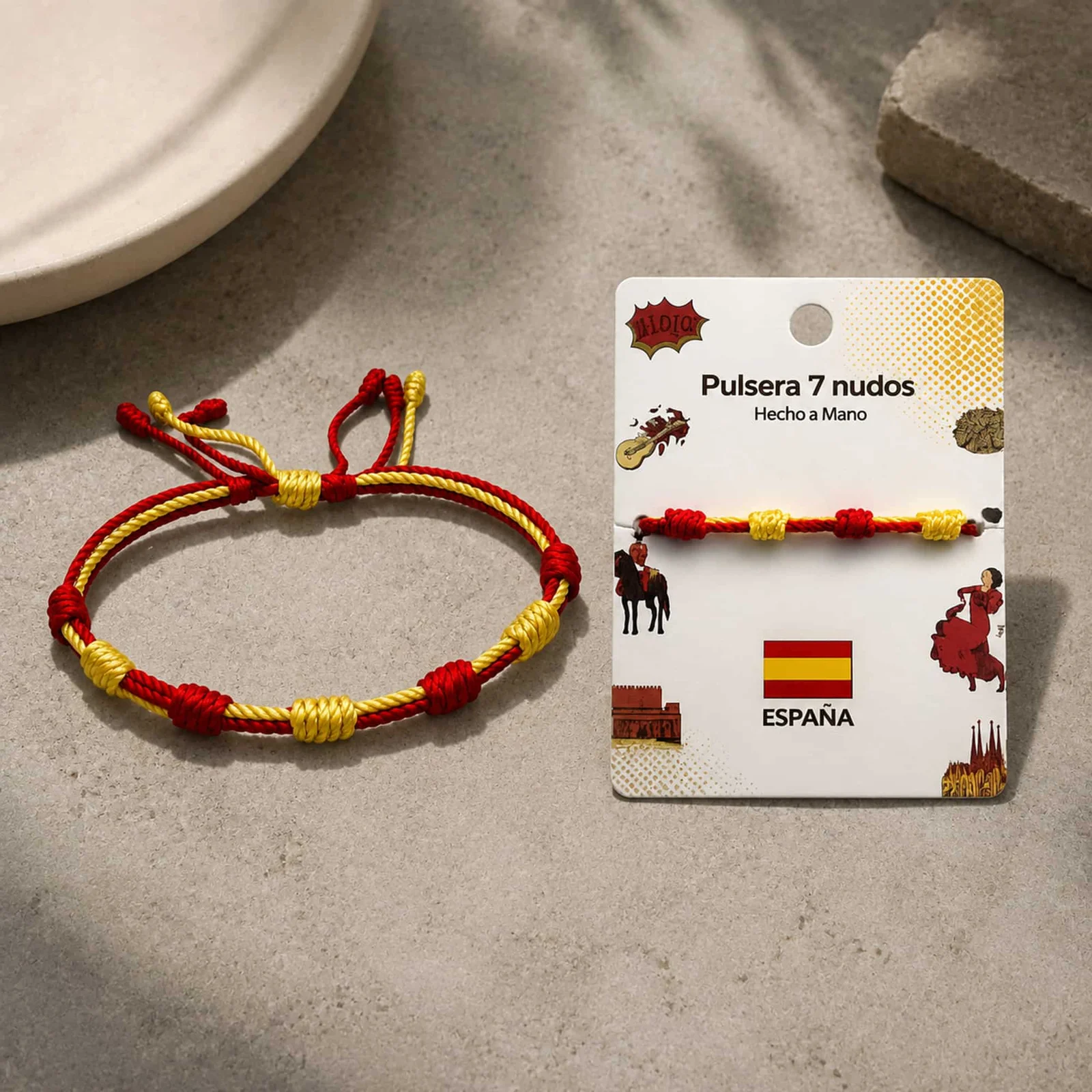 PULSERA 7 NUDOS DE BANDERA DE  ESPAÑA