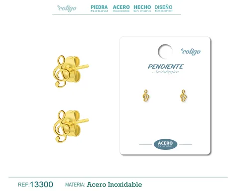 PENDIENTE ACERO  INOXIDABLE COLOR DORADO