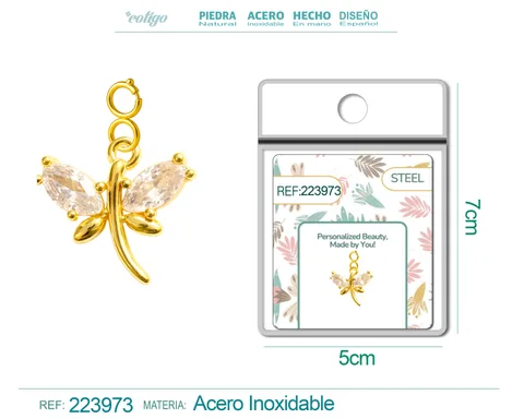 CHARM DE COBRE CHAPADO A ORO 14K CON CIRCONITA-CON CIERRE