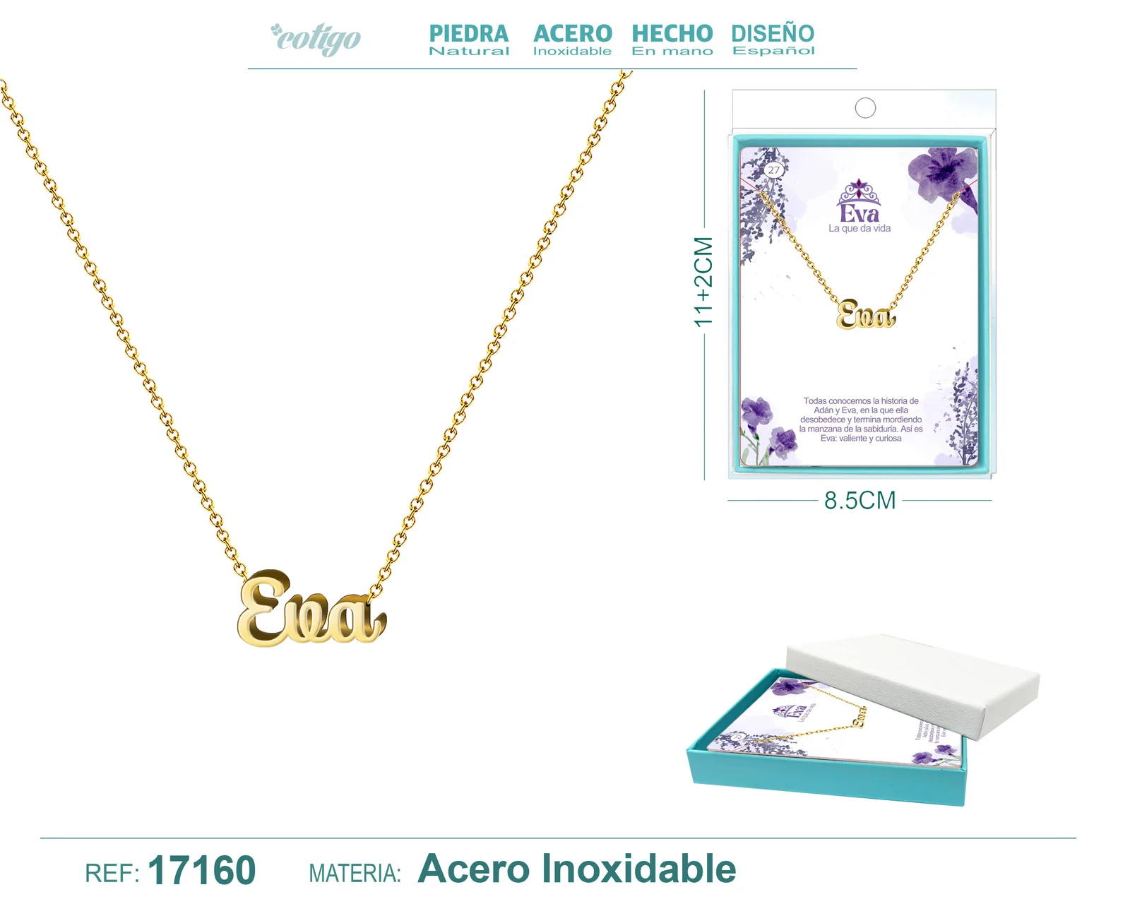 COLLAR EVA ACERO COLOR DORADO