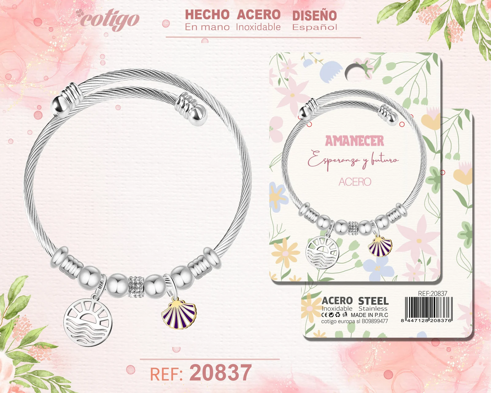 BRAZALETE ACERO CON: AMANECER