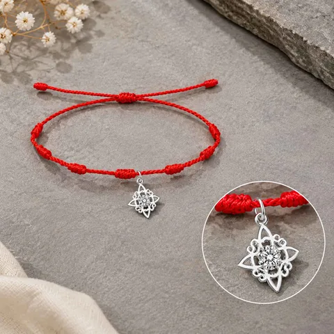 PULSERA 7 NUDOS CON NUDO DE BRUJA ACERO PLATEADO