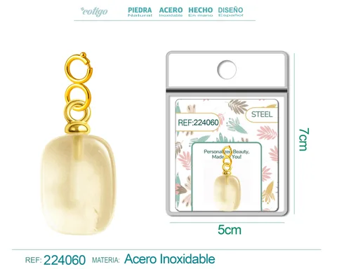 CHARM ACERO DORADO CHAPADO ORO 14 K-CON CIERRE
