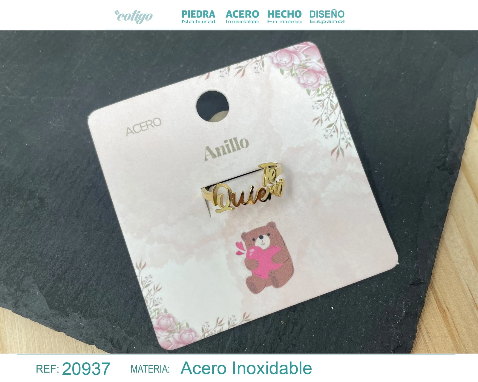 ANILLO PARA QUIERO ACERO COLOR DORADO