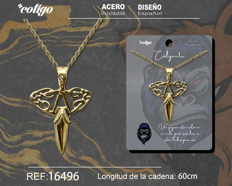 COLGANE HOMBRE ACERO COLOR DORADO