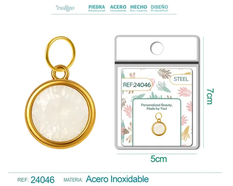 CHARM ACERO DORADO CON PIEDRA NACIMIENTO DE JUNIO