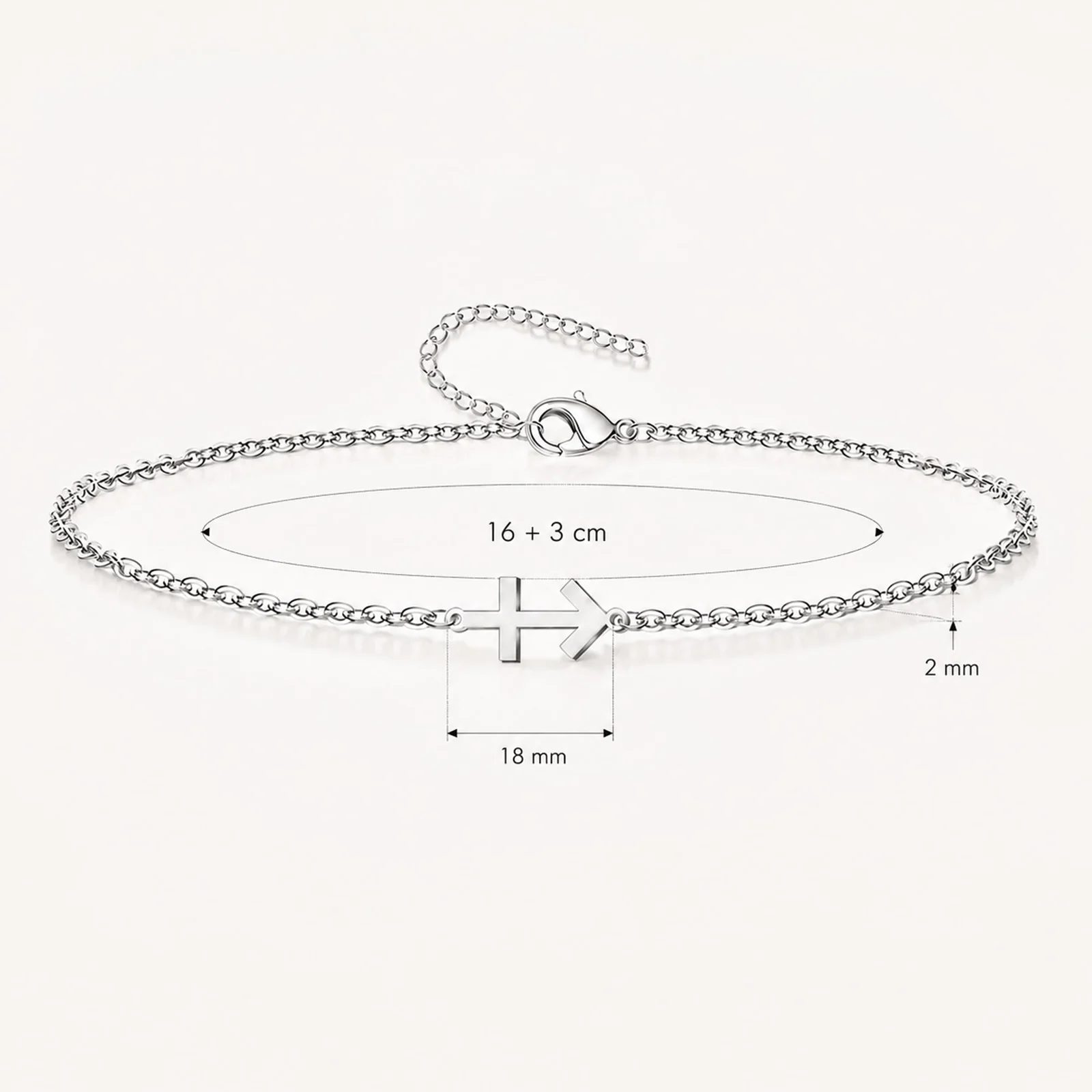 PULSERA CRUZ CONTRA EL MAL  ACERO PLATEADO