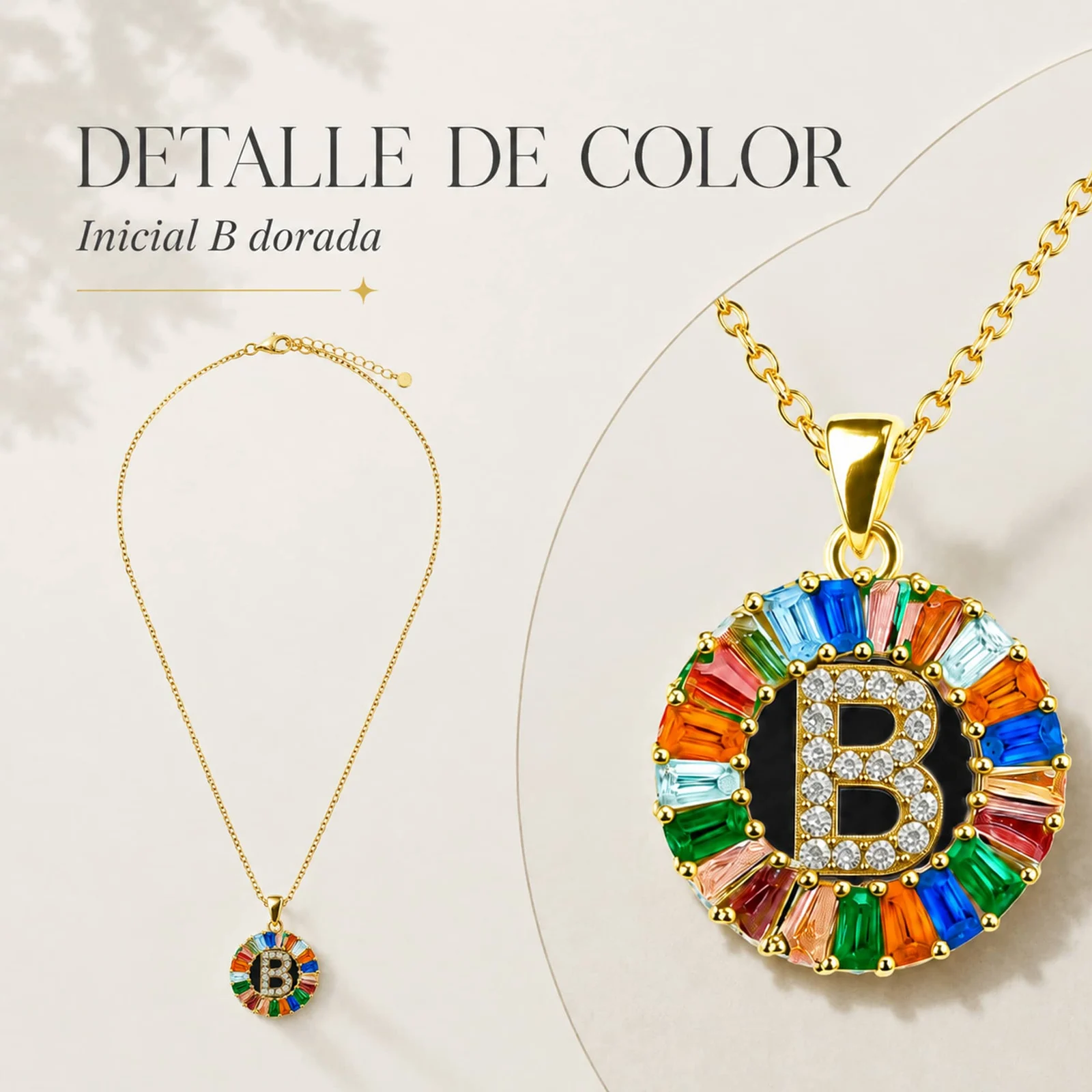 COLGANTE LETRA B CHAPADO ORO 14K CON CIRCONITA